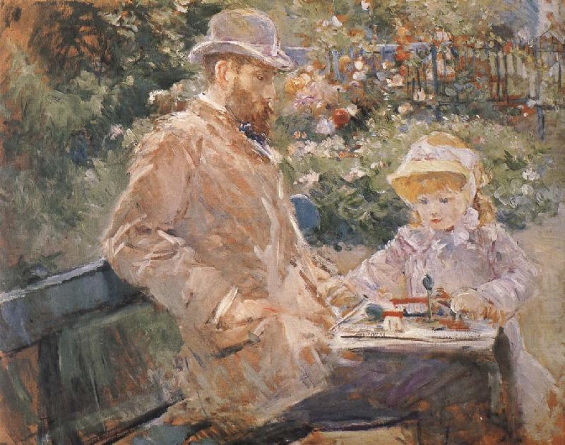 Berthe Morisot Manet and his daughter china oil painting image